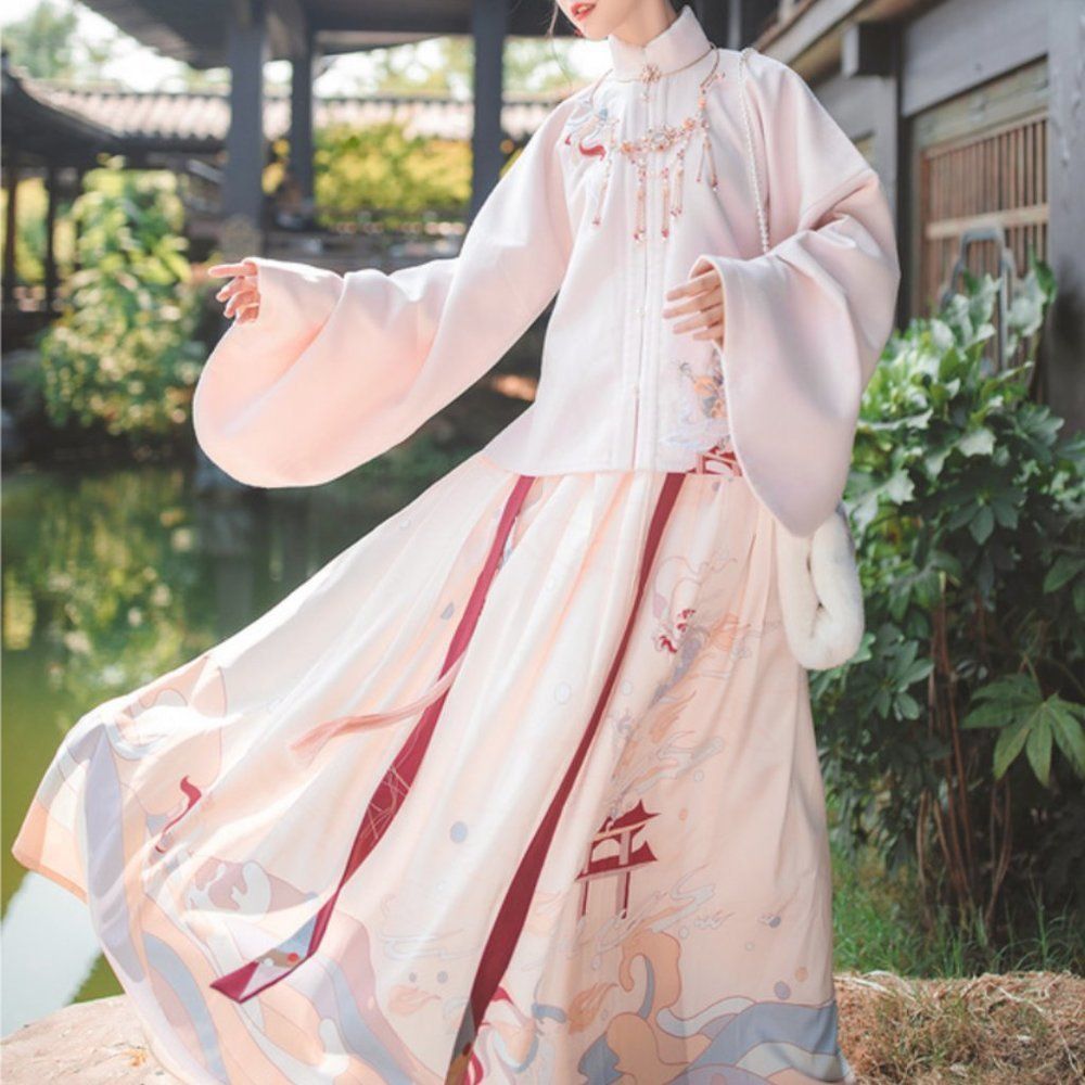 Fearless Dragon Embroidered Women Dress Set